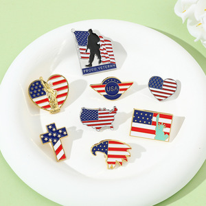 Broche de Alta Qualidade Série Bandeira Americana: Emblema Esmaltado de Águia Diversificado, Lembrança para o Dia da Independência da Europa e Estados Unidos - Product Image 3
