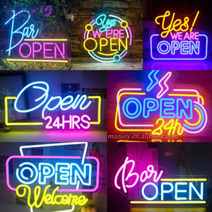 ป้ายไฟนีออน LED 3 มิติ พร้อมหม้อแปลงไฟ สำหรับร้านค้า ใช้พลังงานจาก USB ตกแต่งผนัง ไฟ RGB หลายสี ปรับแต่งได้ ป้ายไฟนีออนแบบเปิด - Product Image 2