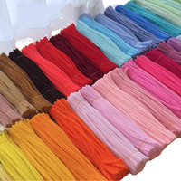 Bâtonnets torsadés 6 mm couleur macaron pour bouquets artistiques, jouets de puzzle pour enfants, matériel de décoration DIY fait main en bandes de velours multicolores
