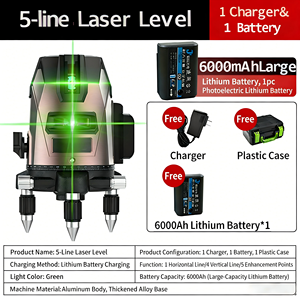 Niveau laser industriel haute précision pour la construction, 2, 3 ou 5 lignes, faisceau vert, machine de nivellement 360° multifonction auto-nivelante - Product Image 2
