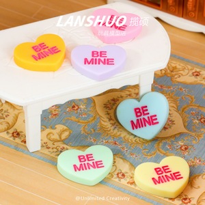 Piezas de Corazón de Resina Bemine, Accesorios en Miniatura para Casa de Muñecas 3D, Colores Mezclados, Texto Be Mine, Materiales Decorativos de Dibujos Animados para Manualidades - Product Image 1