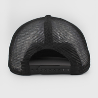 Gorra de béisbol unisex negra elegante y transpirable de 6 paneles con visera plana de lona y malla deportiva para exteriores, ideal para las cuatro estaciones.