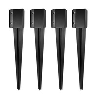 Tige de support d'ancrage de poteau de 36x4x4 pouces pour rampe de pont de boîte aux lettres Base de support de poteau en métal noir Support de poteau de clôture réglable