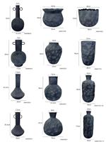 Vase de sol en fer imitation céramique minimaliste Wabi-Sabi pour la décoration de la maison, pot de fleurs texturé en pierre volcanique pour jardin extérieur