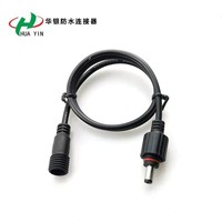 Adaptateur de connecteur d'alimentation HY étanche avec filetage à écrou, câble d'extension DC 5521 IP67 RJW2023DC5521 12V Mâle/Femelle