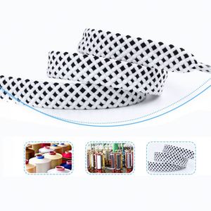 Nuevos cordones de baloncesto HF de 8 mm de doble vía, planos, de lona con material de poliéster, color blanco y negro - Product Image 2