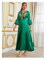 Vert Vente Chaude Moins Cher Femmes Musulmanes Robes Pas Cher Broder Abaya Femmes Robe Musulmane
