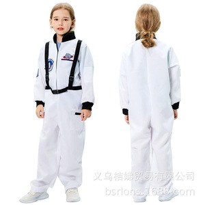 Costume d'astronaute blanc pour enfants avec casque pour cosplay, performance et jeu de rôle - Product Image 2