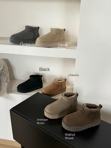 Bottes de neige classiques miniatures pour femmes, en cuir de mouton chaud, confortables, pour l'hiver et les activités de plein air - Product Image 4