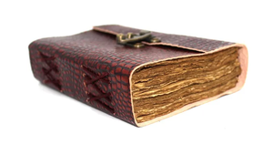 Premium Crocodile Texture Leather Journal Embossed Handmade <b>Notebook</b>, Deckle Edge Paper Grimoire, Vintage <b>Diary</b> - Product Image 5