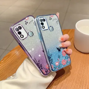 For OPPO OPPO F5 F11/Pro Shinning Glitter Diamond Butterfly Flower Phone Case Soft TPU Case 6D Electroplating Phone Cases