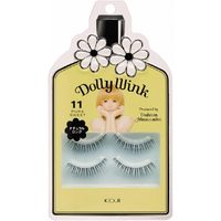 Cils artificiels Koji Dolly Wink No 11, fabriqués au Japon, naturels, doux, bande transparente invisible, épaisseur 0,05 mm, 2 paires, Tsubasa