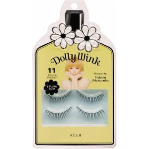 Cils artificiels Koji Dolly Wink No 11 Pure Sweet fabriqués au Japon, 2 paires, Tsubasa Masuwaka, longs et naturels, vente en gros - Product Image 2