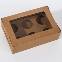 Caja personalizable de papel Kraft para cupcakes Laminación mate brillante Forma en relieve a petición del cliente