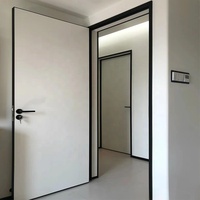 Porte intérieure en aluminium à cadre étroit invisible et dissimulée pour bureau, bâtiment, chambre, hôtel, prix d'usine