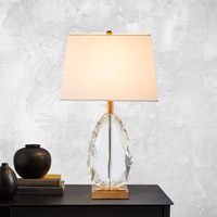 Lampe de table en cristal clair de luxe, romantique, pour la maison, mariage, fête, intérieur, chambre d'hôtel, décoration, lumières fantaisie