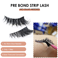 Cils Faux Invisibles Transparentes Sans Colle Nécessaire Pack de 3 Paires Marque Privée Naturels Pré-collés Autocollants Vente en Gros