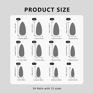 AIERFEI 24 Uñas Postizas de Gel Cromadas Negras Brillantes, Calidad de Salón, Puntas de Uñas Largas en Forma de Almendra, Uñas Artificiales de Espejo al por Mayor, Estilo Punk - Product Image 6