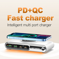 Station de charge 2pd 4 ports 72w avec type-c et 2 ports USB, QC et PD, matériau ignifuge pour PC