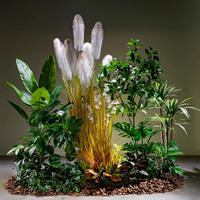 Ensemble d'arbre de bonsaï artificiel vivant de Style de combinaison Pot en plastique de haute assurance pour la décoration de bureau à domicile pour le cadeau d'anniversaire