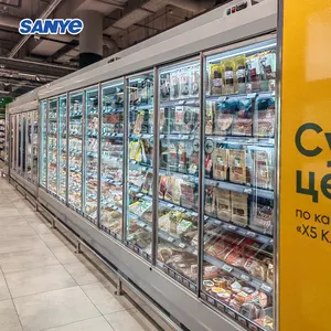 超市展示透明玻璃门立式冰箱冷却器冰箱