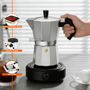 <span class=keywords><strong>Cafetera</strong></span> Moka <span class=keywords><strong>Italiana</strong></span> HIGHWIN de Aluminio de Grado Alimenticio, Multicapacidad, para Estufa - Product Image 4