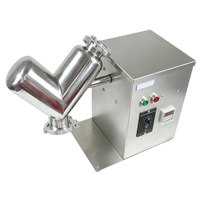 Mini mélangeur de poudre sèche en acier inoxydable de type V pour utilisation en laboratoire, produits chimiques et transformation alimentaire, haute efficacité, capacité de 2 L