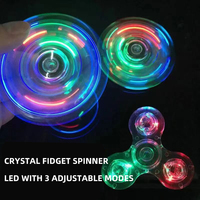 Luminous LED Light Fidget Spinner Plastik Bercahaya di Gelap, Souvenir Pesta, Mainan Pereda Stres untuk Anak Laki-laki