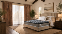Matelas VELLORA 14 pouces OEM/ODM confortable en mousse à mémoire de forme infusée de gel, 7 zones, ressorts ensachés élastiques, latex naturel, Euro Top 36 cm
