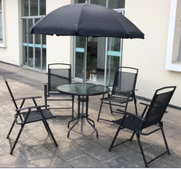 Ensemble de meubles pliables Oeytree Chaise balançoire extérieure carrée et ronde avec table en verre trempé pour plage à usage domestique