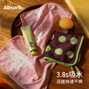 Antibacterial Hand Towel Polka Dot Rectangle Woven Polyester Kitchen Use Absorbent Fast Drying - Product Image 1