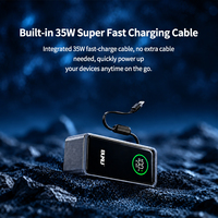 Batterie externe BUKU avec écran LCD, charge ultra-rapide 22,5W, 20000 mAh, chargeur mural portable 2 en 1, câble Type-C intégré