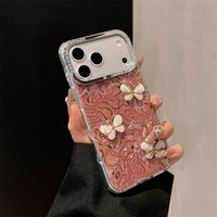 Coque de téléphone portable dégradée effet coquillage papillon pour iPhone 17 16 15 Pro Max, coque irisée, fleur arc-en-ciel, dos ombré IMD
