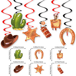 Wild West <span class=keywords><strong>Cowboy</strong></span> tema cumpleaños fiesta decoración Feliz cumpleaños bandera pastel Plugin globo tarjeta conjunto al por mayor - Product Image 3