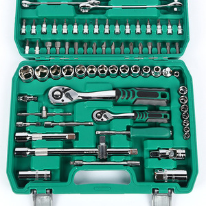 78 Piece Hand Tool <b>Set</b> 1/2 In Socket Wrench Ratchet <b>Screwdriver</b> <b>Bits</b> Auto Mechanic Repair Kit Chromium Vanadium Steel Tool Case - Product Image 2