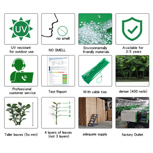 P135 Siepe Artificiale in Bosso Anti-UV, Foglie Verdi in Plastica, Muro di Erba Sintetica per Decorazione <span class=keywords><strong>Giardino</strong></span> Verticale - Product Image 3