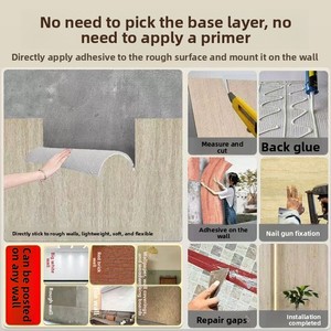<span class=keywords><strong>Panneaux</strong></span> décoratifs en travertin, placage en porcelaine souple, <span class=keywords><strong>imitation</strong></span> <span class=keywords><strong>pierre</strong></span> PU, grandes dalles, carreaux muraux extérieurs, matériaux en <span class=keywords><strong>pierre</strong></span> flexibles 3D - Product Image 5