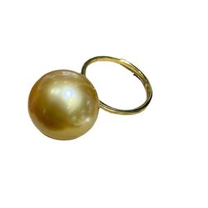 Anillo de Plata de Ley 925 Fortune Gold, Grande, Redondo de 12-13 mm, con Cuentas Naturales de Oro Intenso, con Pequeñas Imperfecciones, Caja de Regalo - Product Image 5