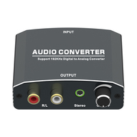 Convertisseur Audio numérique vers analogique DAC 192KHz avec Volume réglable Coaxial optique vers stéréo L/R et prise Jack 3.5mm