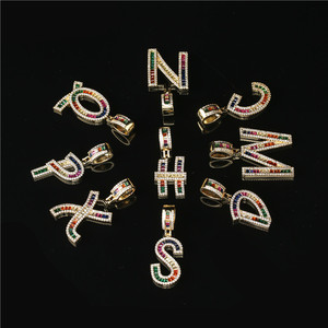 Collar con colgante de letra del alfabeto, cadena chapada en oro y latón <span class=keywords><strong>Simple</strong></span>, 26 letras personalizadas de circonio - Product Image 4