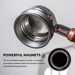 Entonnoir doseur de café en alliage d'aluminium léger, 51mm/53mm/58mm, minimaliste, écologique, avec billes magnétiques puissantes pour un maintien ferme - Product Image 5