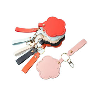 <span class=keywords><strong>Espejo</strong></span> de Maquillaje de Bolsillo Portátil Giratorio con Forma de Flor de Cuero PU con Logotipo Personalizado - Product Image 5