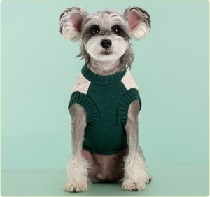 Pull pour animaux de compagnie style anglais, vêtements chauds pour chien, gilet respirant bicolore pour chat, vêtements pour animaux - Product Image 5