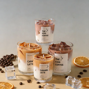 Vela Aromática con Aroma a Café Latte y Cubos de Hielo Realistas LANJO RTS, Larga Duración, Decoración para el Hogar, Bares, Ecológica, Hecha a Mano - Product Image 5