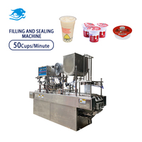 Machine de remplissage et de scellage automatique de gobelets en papier, haute précision, pour eau pure, lait, jus, liquides, haute productivité