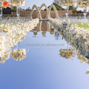 Alfombra de pasillo impermeable con efecto espejo de color personalizado para bodas, banquetes y eventos de alquiler, alfombra de espejo plateada, dorada y rosa resistente a los arañazos. - Product Image 6