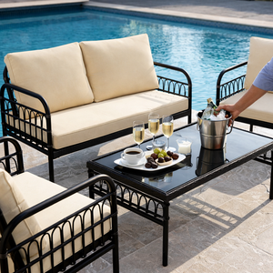 Ensemble <span class=keywords><strong>de</strong></span> canapés <span class=keywords><strong>de</strong></span> patio au design raffiné et moderne, offrant un confort quotidien, avec canapé <span class=keywords><strong>de</strong></span> patio en aluminium et canapés <span class=keywords><strong>de</strong></span> jardin - Product Image 4