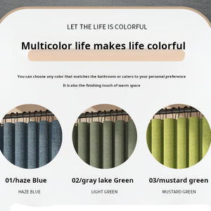 Cortina de Ducha Plegable con Orificios Pequeños para Baño, con Ganchos, Tela de Poliéster Impermeable, Color <span class=keywords><strong>Rosa</strong></span> - Product Image 3