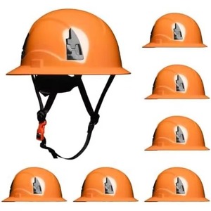Casque de sécurité orange, type V, suspension à 6 points, non rainuré, à visière intégrale - Product Image 1