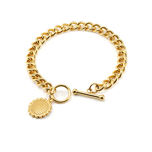 Zogxin Cuban Chain Necklace And Bracelet Set 18K Gold Plated Stainless Steel Hip Hop Jewelry For Men Women - Product Image 5